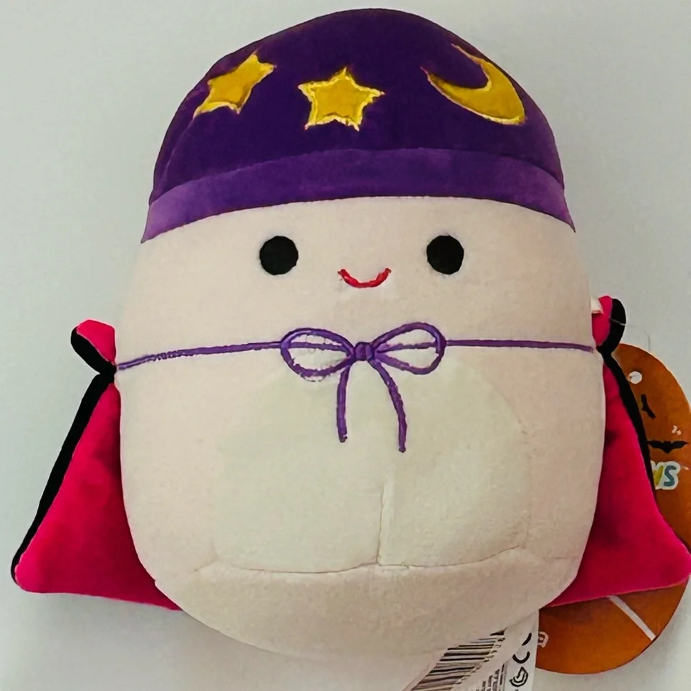 5” Squishmallows Carina The Mushroom In Her Vampire Costume & Plush Clip Set-NWT